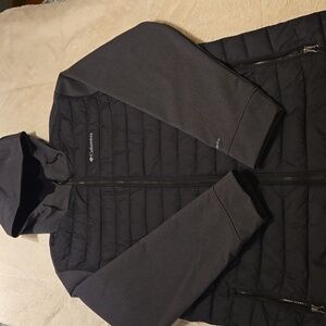 Columbia Men's Powder Lite Hybrid Hooded Puffer Jacket with Omni-Heat Lining